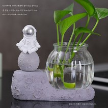 ZZJJC 크리에이티브 디스펜서 거실 인테리어 사무실 책상 위 작은 유리 꽃병 꽃병 꽃꽂이 물기르다., 업그레이드된[실버영감]+베이스+꽃병