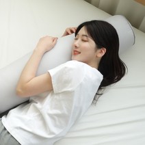 집콕 순면 원형 바디필로우 냉감 롱쿠션 안고자는 긴베개, 모달+그레이
