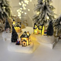 눈내린 겨울집 크리스마스 미니어처 마을 미니하우스 책상 장식 미니트리장식, 아이들