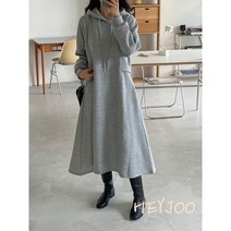[해이주] 기모 토프 후드 원피스