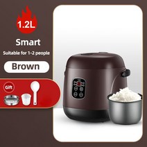 솥밥기계 인덕션솥밥 돌솥밥기계 귀여운 미니 다기능 밥솥 12 인용 가정용 싱글 주방 스마트 가전 손잡이 포함, Brown Smart+With UK Converter