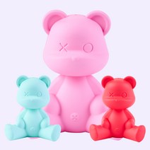 카리보 허그베어 차량용방향제 ver.2, 파스텔 레드(Pastel red), 선택안함, 베이비 파우더(Baby powder)