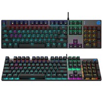 HP GK400F 커스텀 레인보우 LED 게이밍 기계식 키보드 블랙 청적갈흑축, 황축