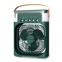 냉각 팬 물 5 스프레이 USB 데스크탑 가습기 학생 기숙사 사무실 가정용 공기 냉각기, 짙은 녹색, 21 센티미터 x 9 센티미터 x 26 센티미터
