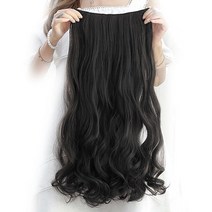 뿌이뿌이가발 헤어피스 붙임머리 부분가발 1P 웨이브, 1p 웨이브 자연블랙, 45cm, 1개