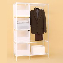 옷방 인테리어 드레스룸 셀프 시스템장 행거 선반 옷장 안방 옷걸이행거 수납장 윈룸 자취방, 화이트