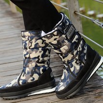 스노우보드 부츠 기모안감 보드화 남성용 미끄럼 방지 방수 스키 남성 겨울 신발 야외 두꺼운 플러시 긴 튜브 위장 큰 사이즈 스노우 B, 10.5, [03] 2