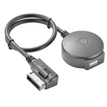 AMI AUX 자동차 블루투스 호환 케이블 음악 어댑터 수신기 아우디 A4 A5 A6 Q5 Q7 2010 이전 오디오 미디어 입력 인터페이스, [01] black