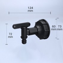12 인치 s60x6 나사 플라스틱 ibc 탭 15mm 어댑터 정원 호스 연결 스위치 밸브 물 피팅, 1