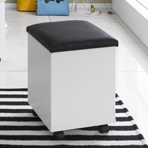 덩키 이동식 수납 화장대 의자 스툴 A형, 블랙