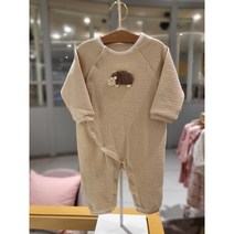 [밍크뮤]SC (BE)쭈글이퀼팅우주복 (32C7004103) 2022FW 신생아 백일 우주복