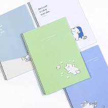 슬로우캣 좌철 스프링 노트 1000 (5권1세트), 흰색