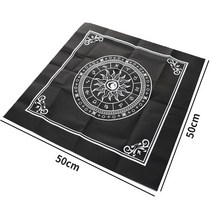 보드게임 타로 식탁보 트리플 문 오각형 이교 제단 천 점성술 보드 게임 50x50cm 플란넬, 01 black