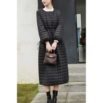 누빔 롱원피스 패딩 누비 루즈핏 엄마 원피스