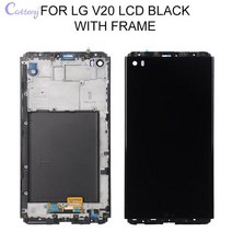 LG V20 Lcd 터치 스크린 디지타이저 어셈블리 용 5.7 인치 LS997 디스플레이 H910 H918 US996 VS995 프레임 포함, [02] ORI Black With Frame