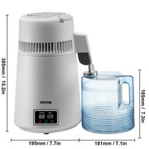 이중 온도 디스플레이가 있는 vevor 물 증류기 4l 순수 증류기 750w 증류수 제조기, 없음