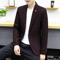 OnePick [안심구매 무료교환] 남성 봄정장자켓 캐주얼 체크무늬 세미수트