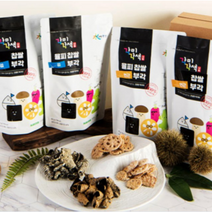 각미각색 율피찹쌀 소문난 맛집 김 연근 고추 다시마 새송이 5종류 부각 바삭하고 고소한 전통 부각 튀각 과자 스낵 국내산 웰빙간식, 5종류부각