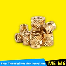 30PCS 열 세트 삽입 너트 여성 3D 인쇄 스레드에 대 한 구멍에 맞게 누르면 황동 Knurled 부품 M5 M6, [27] M6 x D9.5 x L9.0