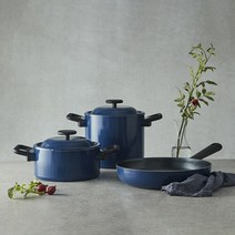 [본사] 락앤락 데꼬르IH 양수냄비20CM + 곰솥냄비20CM + 프라이팬28CM (네이비세트), 네이비세트