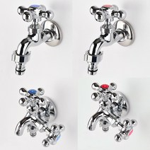 세탁기 베란다 양갈래수도꼭지 커플링수도꼭지 (16시 이전주문 당일출고), 양갈래수도꼭지 온수용