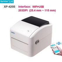 라벨 프린터 바코드 네임스티커 기계 휴대용 라벨기, 420b 와이파이 및 USB, au 플러그