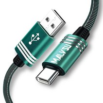 MALVSU USB 타입 C 케이블 3A 고속 충전 [2팩 1.8m(6피트) 나일론 브레이드 코드 삼성 갤럭시 S10 S9 S8 S20 플러스 A51 A11 노트 10 9 8, Green