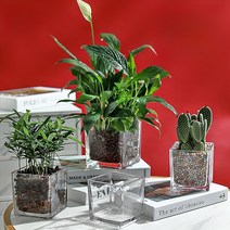 인테리어 도자기 이케바나화병 미니꽃병 유리화병, 16. 사각항아리10x10정식바구니