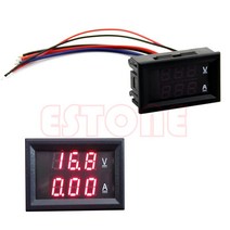 DC 100V 전압계 전류계 적색 LED 패널 앰프 듀얼 디지털 전압계 게이지