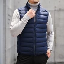 남성 하이넥 경량 오리털 패딩 조끼