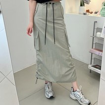 썸데이 스트링 카고 포켓 롱 스커트