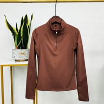 승마용품 장비 용 승마 상의 긴팔 티셔츠 지퍼 스포츠 셔츠 에쿼 션 의류, M, Cacao
