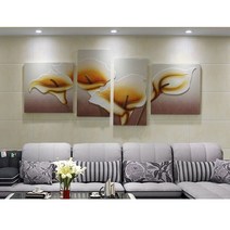 풍수에 좋은 돈들어오는 연꽃액자 거실액자 인테리어 대형 입체 액자세트 골드 꽃 예쁜액자, 6번