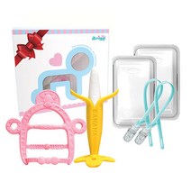 [앙쥬] 치발기 2종세트-바나나+팔찌(기린핑크), 선택:치발기 2종세트-바나나+팔찌(기린핑크)