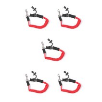 바나나보트 수상레저 FRP보트 1/2/3/5 플라스틱 패들 가죽 끈 유연한 신축성 접이식 휴대용 코일 스트랩 야, 01 Red 5PCS