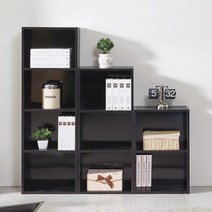 홈밋 밀렌 오픈형 DIY 공간박스 멀티 수납박스, 3단, 블랙