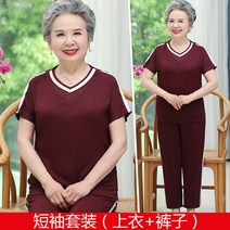 스타일리쉬 엄마 여름옷 반팔 트레이닝set 여성 중노년층 티셔츠 상의 6070 세 아내 2952944035