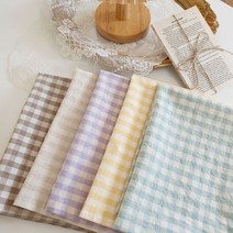 [H] 체크 키친크로스 면 테이블매트 5color, 연노랑
