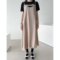 실키 언발 사선 끈 뷔스티에원피스