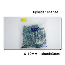 KENI-고무 장착 포인트 연마 헤드 100 개 금속 생크 3mm 고무, 11 Cylinder Dia 10.0mm