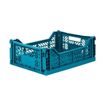 아이카사 폴딩박스 M peacock green 피콕그린 수납박스 수납바구니 수납함 정리함, 1개