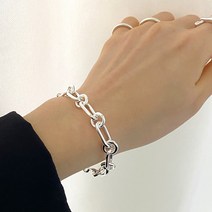 르제이실버 925 볼드 믹스 클립 체인 여자 은팔찌