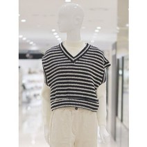 에이비에프지 브이넥캡소매스트라이프니트 KSX1QW37B