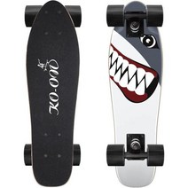 KOON 스케이트보드 Complete Skateboards 22인치 미니 크루저 초보자용 소년 소녀용, 상어