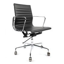 휘게 임스체어 eames chair 사무실 디자인 컴퓨터 고급 1인용 사무용 오피스 의자 디자이너 명품 가죽 인테리어 EA117, 천연소가죽 - 블랙