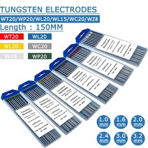 텅스텐봉 용접봉 10pcs 공급 wt20wp20wc20wl15wl20wz8 전극 tig tig 용접 토치 용 tig 전극, 3.2mm, wl20(파란색)