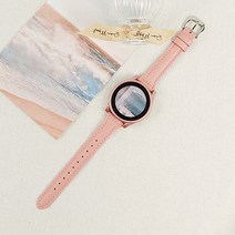 타임스토리 디먼트 갤럭시워치 호환 슬림 가죽 스트랩, 핑크