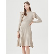 프릴 포인트 플레어 니트 원피스 (S28OP15)