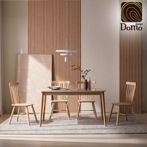 도모디자인 [도모디자인] 그라나다 4인 고무나무 양면 통세라믹 식탁 세트(의자4), 단일옵션