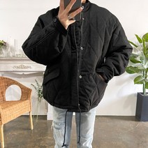 웨일즈 두툼 골덴 오버핏 퀄팅 차이나넥 숏 야상 패딩 점퍼(2 Color)95~105